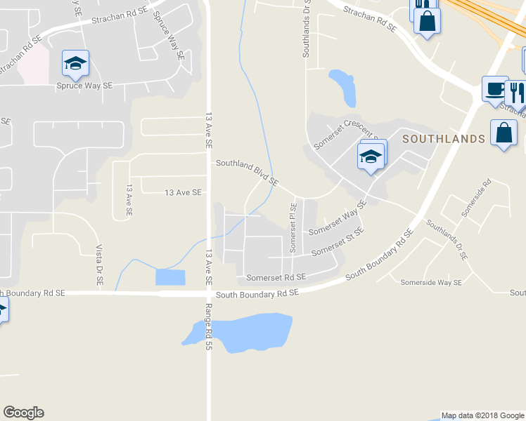 map of restaurants, bars, coffee shops, grocery stores, and more near 47 Somerset Dale Southeast in Medicine Hat