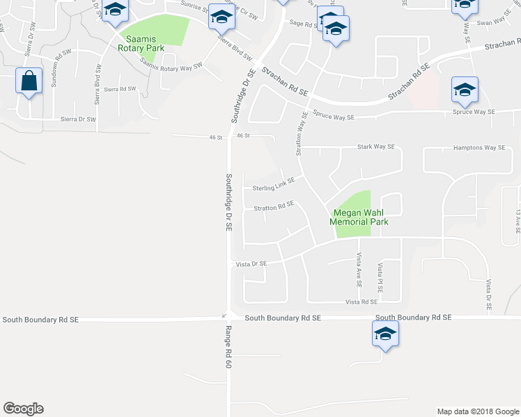 map of restaurants, bars, coffee shops, grocery stores, and more near 259 Stratton Road Southeast in Medicine Hat