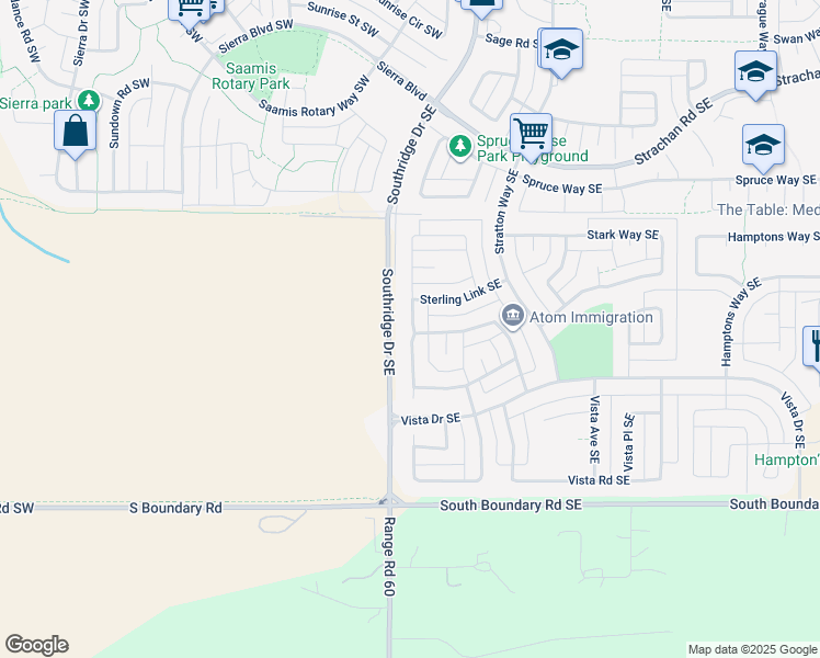 map of restaurants, bars, coffee shops, grocery stores, and more near 259 Stratton Road Southeast in Medicine Hat