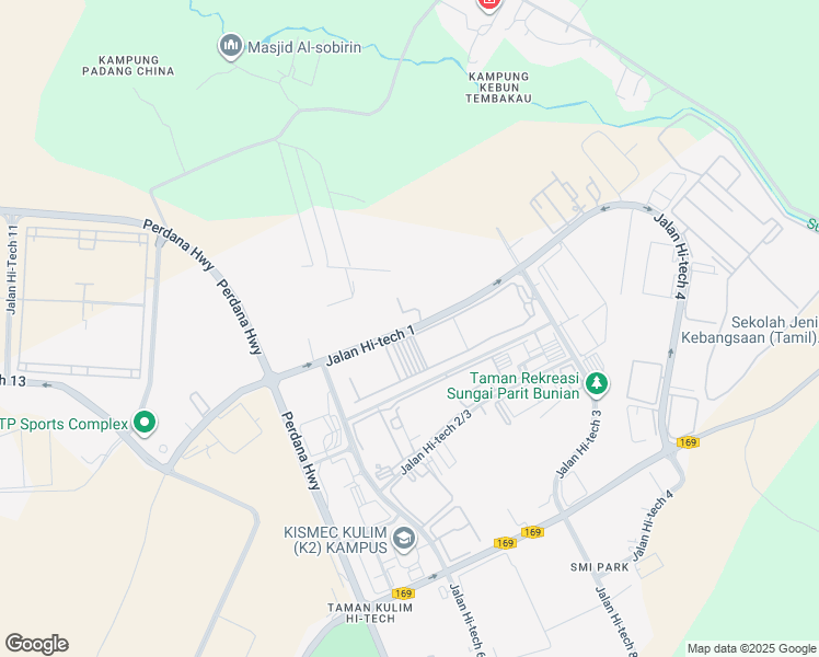 map of restaurants, bars, coffee shops, grocery stores, and more near Jalan Hi-tech 1 in Kulim