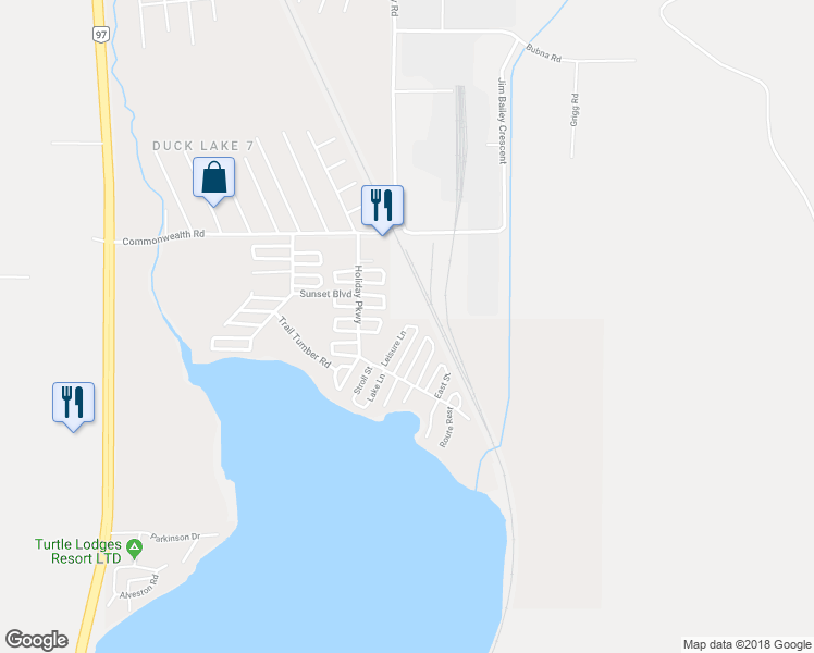 map of restaurants, bars, coffee shops, grocery stores, and more near Leisure Lane in Kelowna