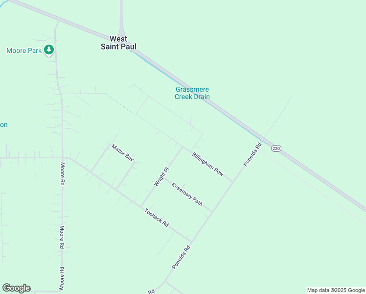 map of restaurants, bars, coffee shops, grocery stores, and more near Billingham Row in West Saint Paul