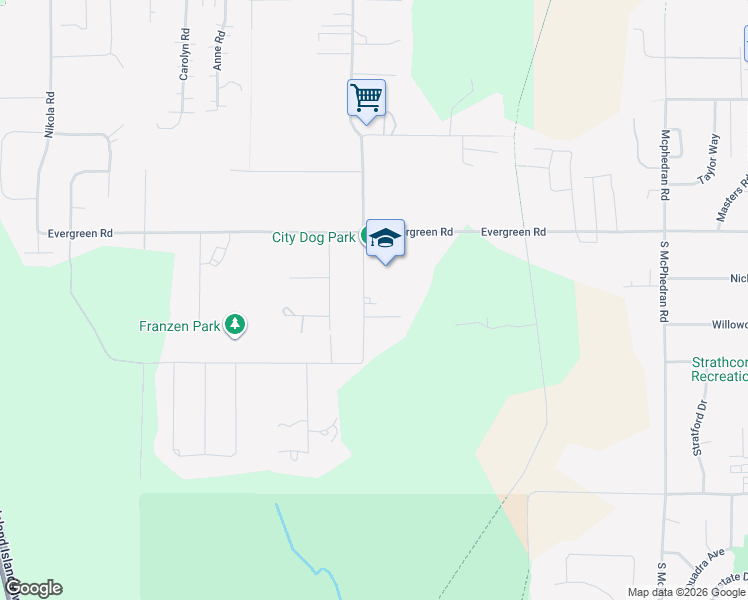 map of restaurants, bars, coffee shops, grocery stores, and more near 1650 Dolora Road in Campbell River