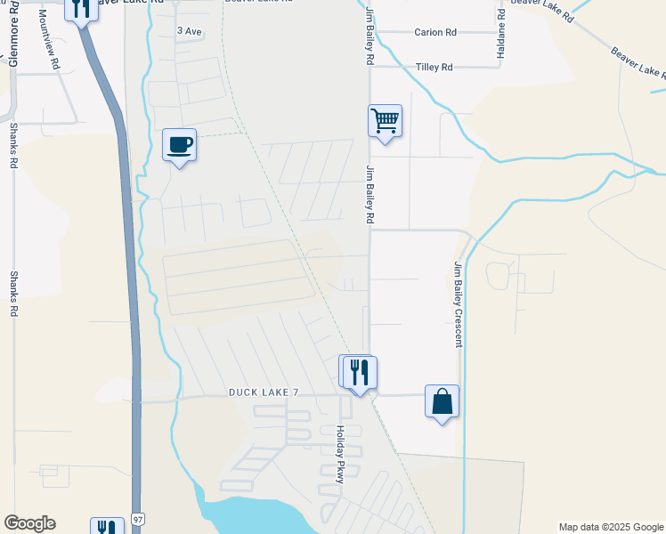 map of restaurants, bars, coffee shops, grocery stores, and more near 8900 Jim Bailey Road in Kelowna