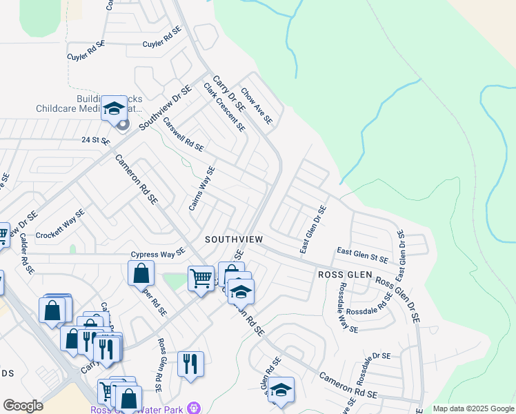 map of restaurants, bars, coffee shops, grocery stores, and more near 274 Carry Drive Southeast in Medicine Hat