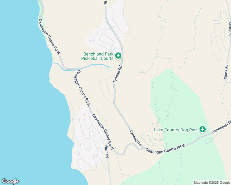 map of restaurants, bars, coffee shops, grocery stores, and more near 9421 Tyndall Road in Lake Country