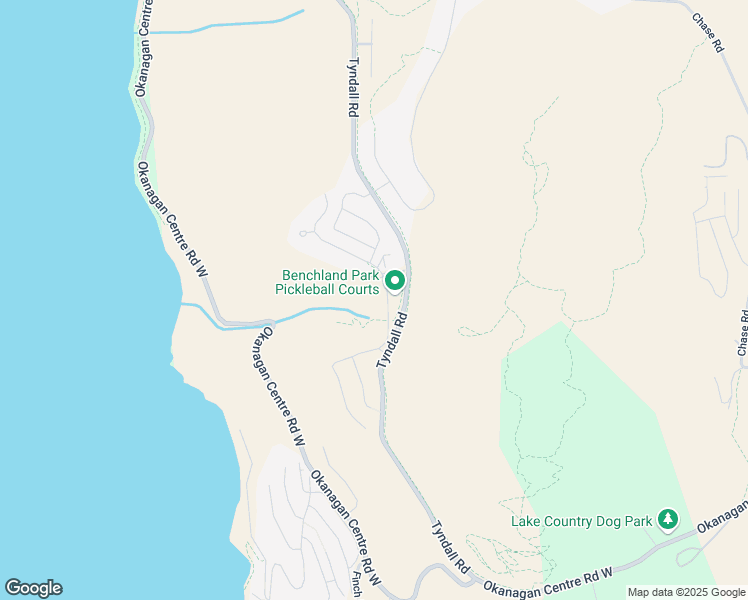 map of restaurants, bars, coffee shops, grocery stores, and more near 9421 Tyndall Road in Lake Country
