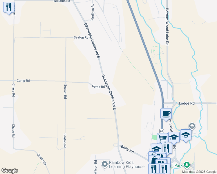 map of restaurants, bars, coffee shops, grocery stores, and more near 10527 Okanagan Centre Road East in Central Okanagan