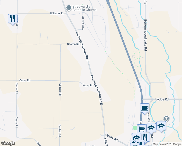 map of restaurants, bars, coffee shops, grocery stores, and more near 10711 Okanagan Centre Road East in Lake Country