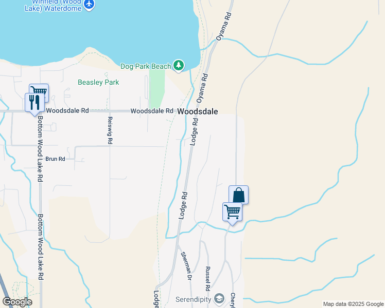 map of restaurants, bars, coffee shops, grocery stores, and more near 11339 Lodge Road in Lake Country