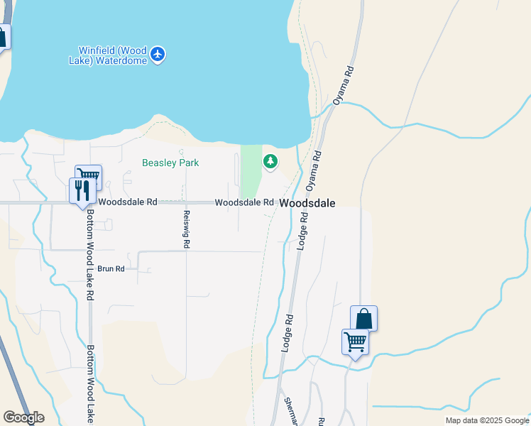 map of restaurants, bars, coffee shops, grocery stores, and more near 3719 Woodsdale Road in Lake Country