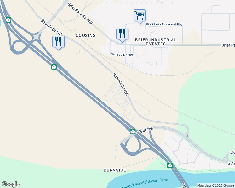 map of restaurants, bars, coffee shops, grocery stores, and more near 1788 Saamis Drive Northwest in Medicine Hat