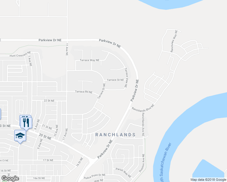 map of restaurants, bars, coffee shops, grocery stores, and more near in Medicine Hat