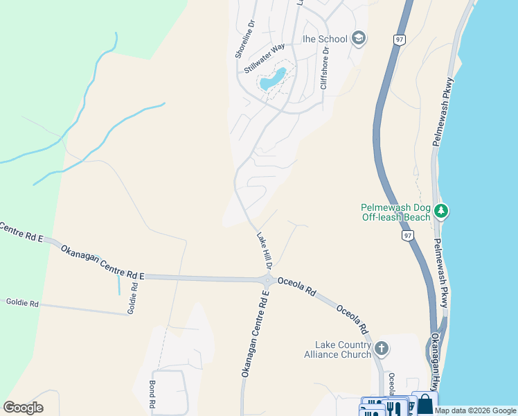 map of restaurants, bars, coffee shops, grocery stores, and more near 2609 Sylvia Road in Lake Country