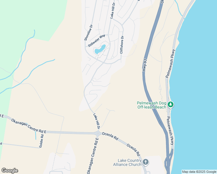 map of restaurants, bars, coffee shops, grocery stores, and more near 2611 Lake Breeze Court in Lake Country