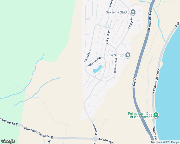 map of restaurants, bars, coffee shops, grocery stores, and more near 2551 Shoreline Drive in Lake Country