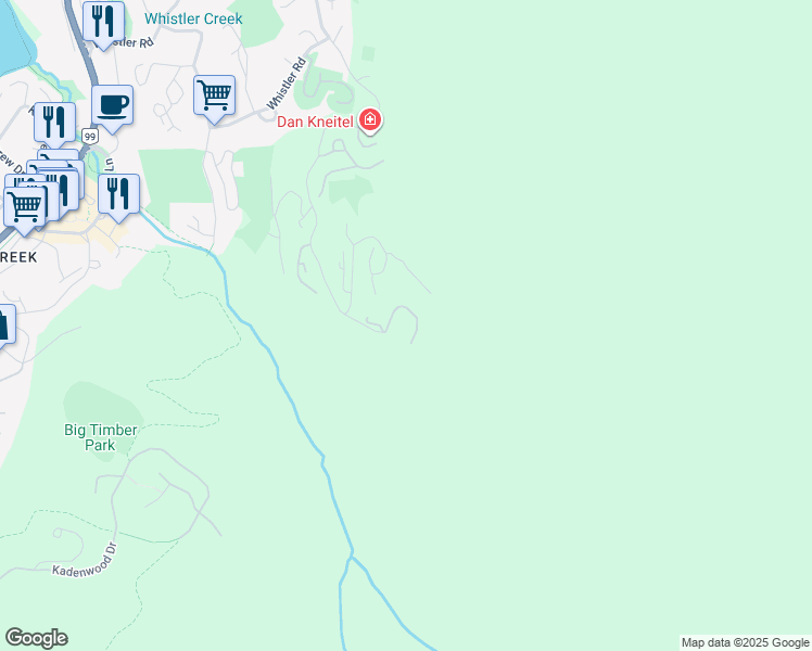map of restaurants, bars, coffee shops, grocery stores, and more near 2300 Nordic Drive in Whistler