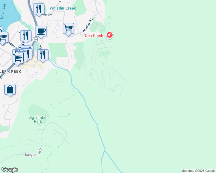 map of restaurants, bars, coffee shops, grocery stores, and more near 2286 Nordic Drive in Whistler