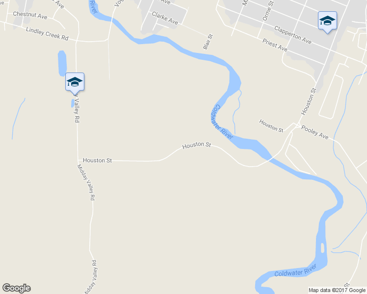 map of restaurants, bars, coffee shops, grocery stores, and more near Houston Street in Merritt