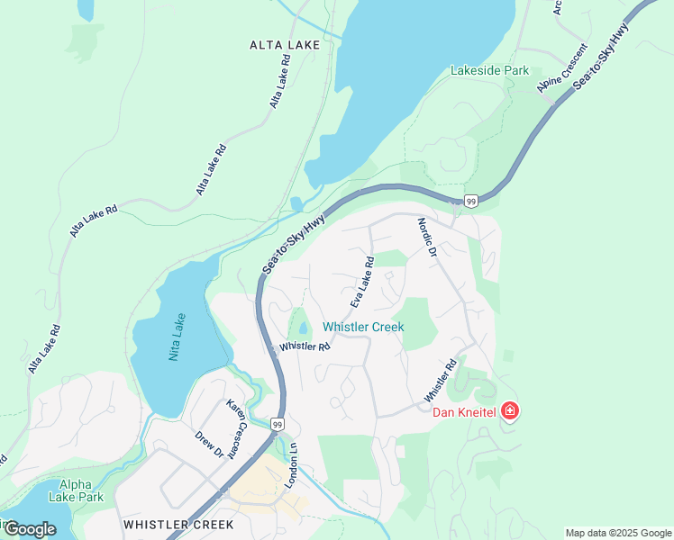 map of restaurants, bars, coffee shops, grocery stores, and more near 2230 Eva Lake Road in Whistler