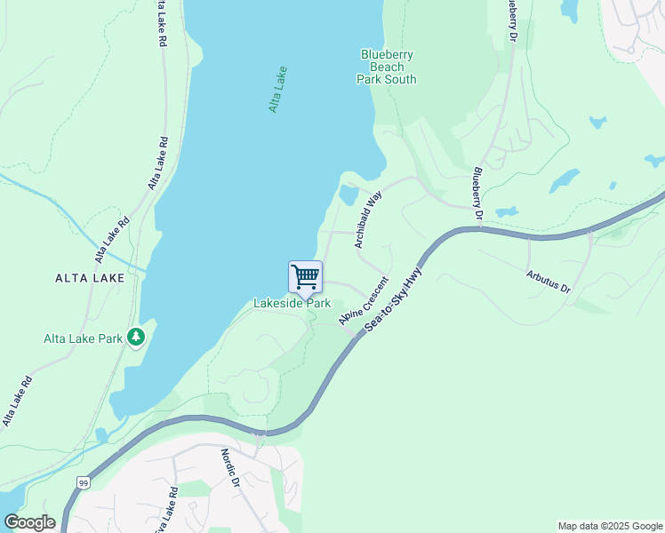 map of restaurants, bars, coffee shops, grocery stores, and more near 3354 Lakeside Road in Whistler