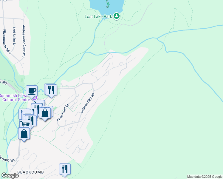map of restaurants, bars, coffee shops, grocery stores, and more near 4969 Horstman Lane in Whistler