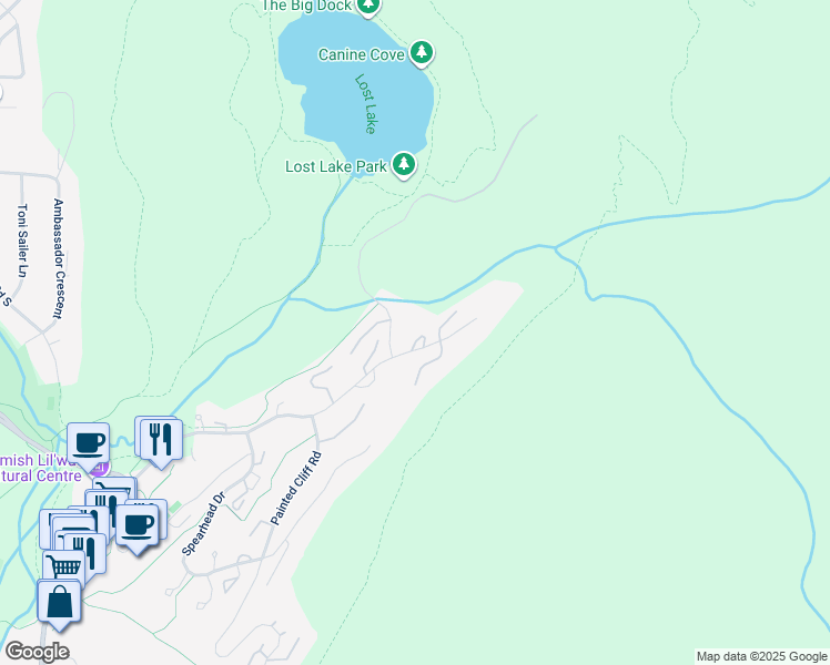 map of restaurants, bars, coffee shops, grocery stores, and more near 4660 Blackcomb Way in Whistler