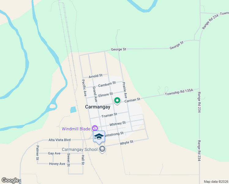 map of restaurants, bars, coffee shops, grocery stores, and more near 613 Alberta Avenue in Carmangay