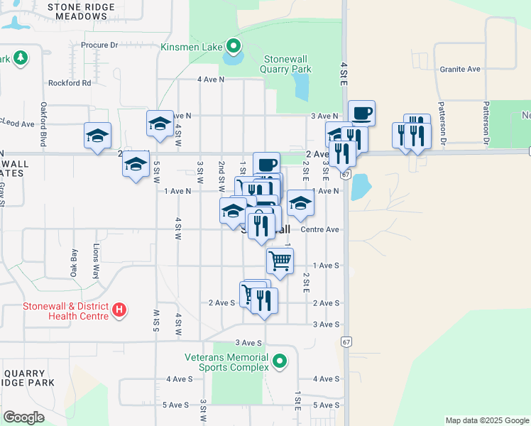map of restaurants, bars, coffee shops, grocery stores, and more near Main Street in Selkirk