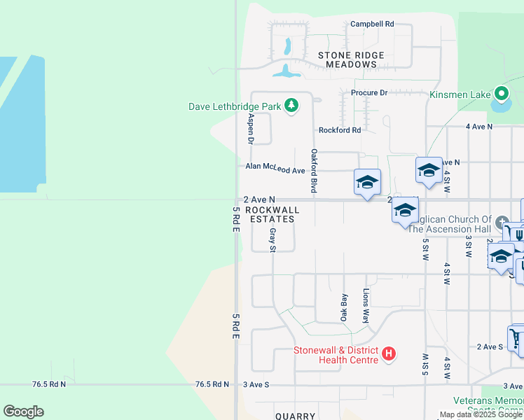 map of restaurants, bars, coffee shops, grocery stores, and more near 3 Cottonwood Bay in Stonewall