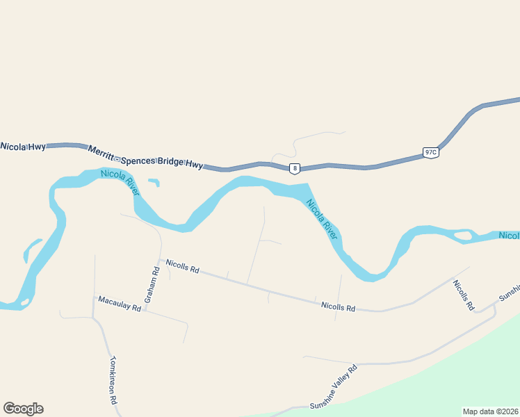 map of restaurants, bars, coffee shops, grocery stores, and more near 2224 Nicola Highway in Thompson-Nicola