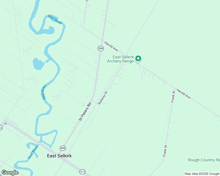 map of restaurants, bars, coffee shops, grocery stores, and more near Railway Street in East Selkirk