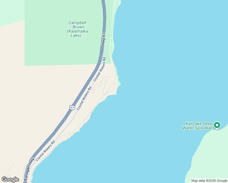 map of restaurants, bars, coffee shops, grocery stores, and more near 18451 Crystal Waters Road in Central Okanagan