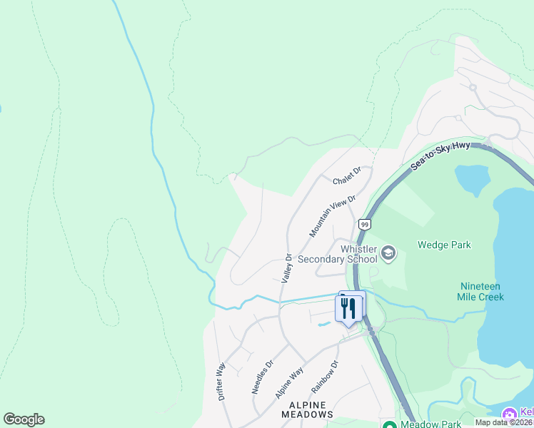 map of restaurants, bars, coffee shops, grocery stores, and more near 8373 Mountain View Drive in Whistler