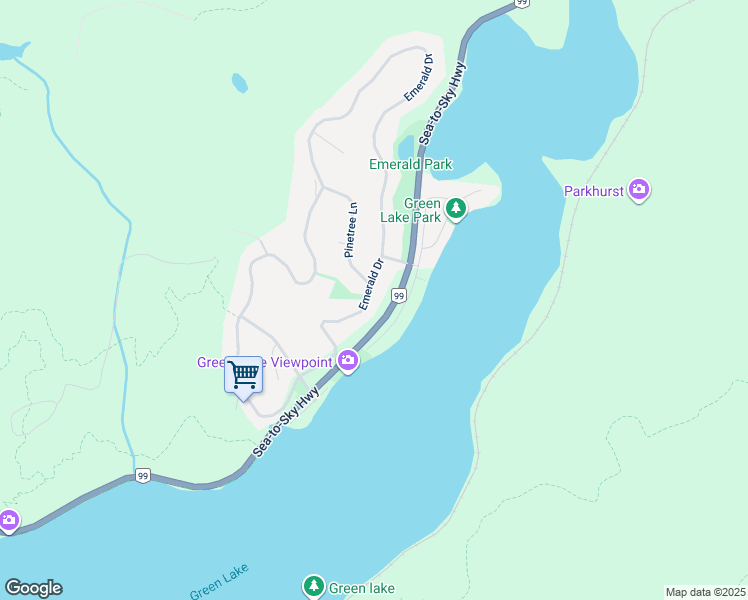 map of restaurants, bars, coffee shops, grocery stores, and more near 9167 Emerald Drive in Whistler