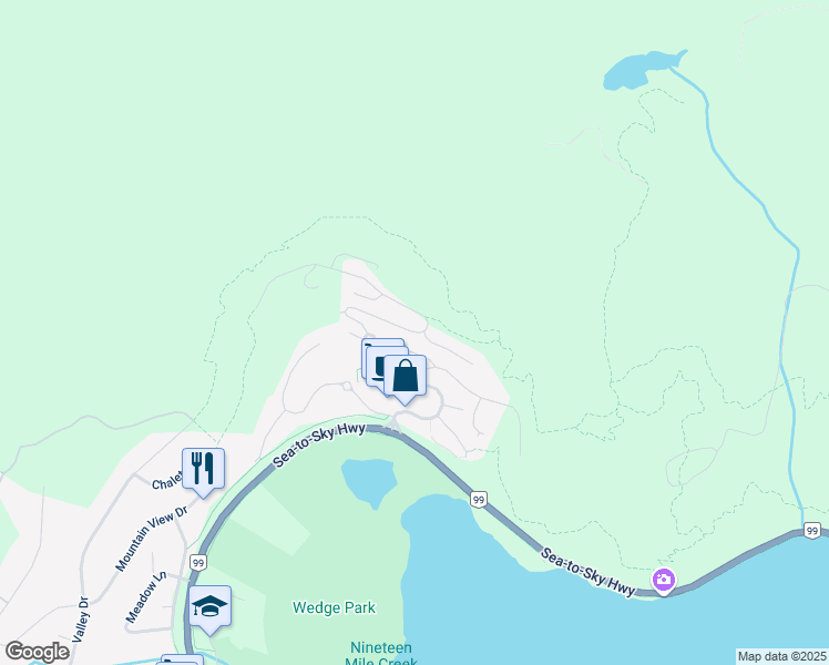 map of restaurants, bars, coffee shops, grocery stores, and more near 29 Ashleigh McIvor Drive in Whistler