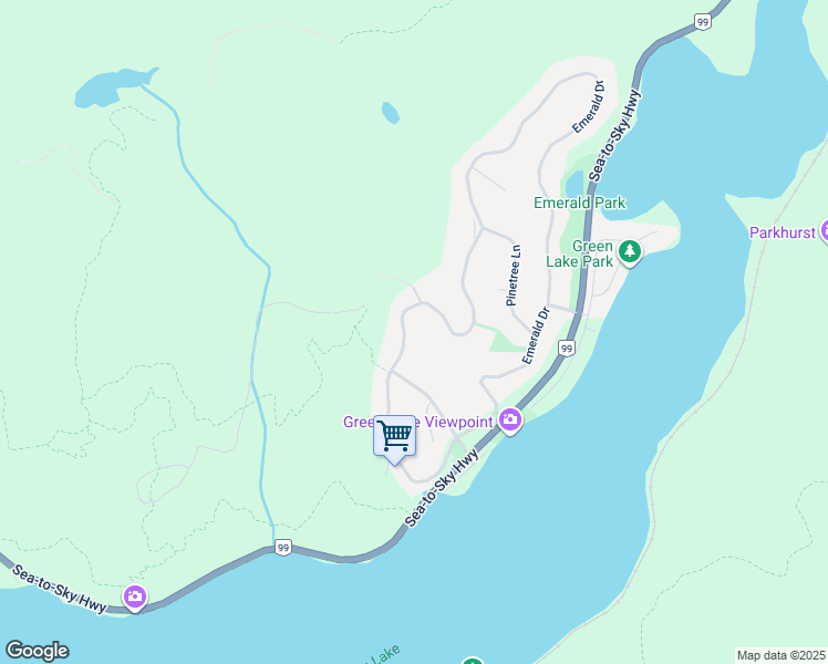 map of restaurants, bars, coffee shops, grocery stores, and more near 9548 Emerald Drive in Whistler