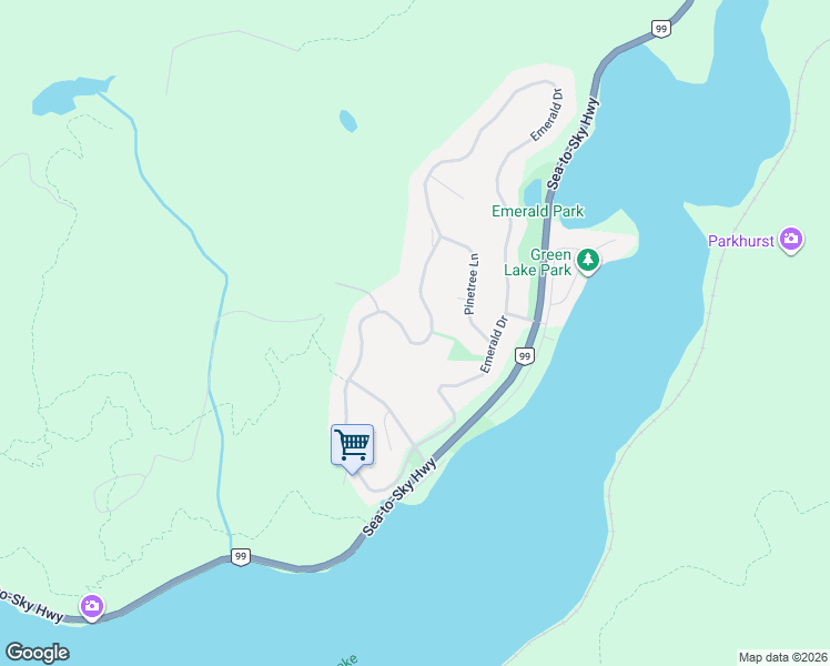 map of restaurants, bars, coffee shops, grocery stores, and more near 9508 Emerald Drive in Whistler