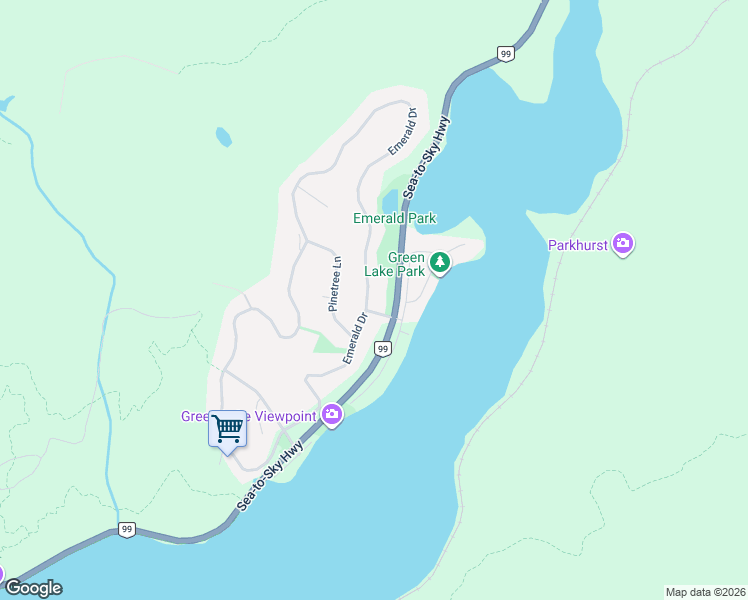 map of restaurants, bars, coffee shops, grocery stores, and more near 9199 Emerald Drive in Whistler