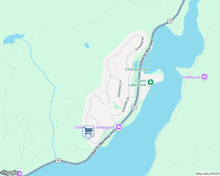 map of restaurants, bars, coffee shops, grocery stores, and more near 9480 Emerald Drive in Whistler