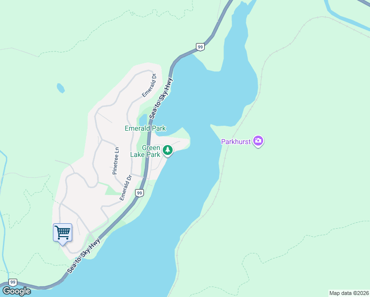 map of restaurants, bars, coffee shops, grocery stores, and more near 9249 Lakeshore Drive in Whistler