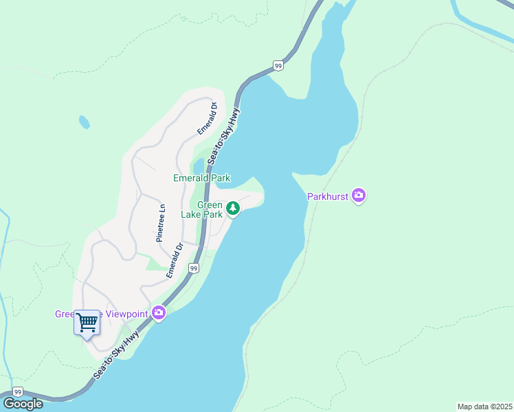 map of restaurants, bars, coffee shops, grocery stores, and more near 9249 Lakeshore Drive in Whistler