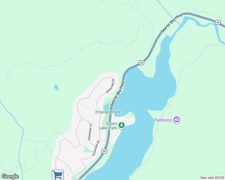 map of restaurants, bars, coffee shops, grocery stores, and more near 9291 Emerald Drive in Whistler