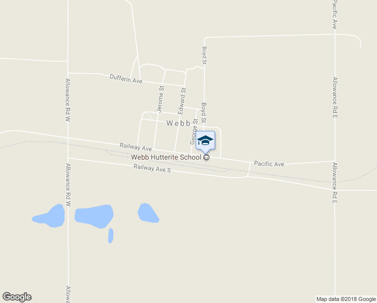 map of restaurants, bars, coffee shops, grocery stores, and more near 618 Railway Avenue in Webb