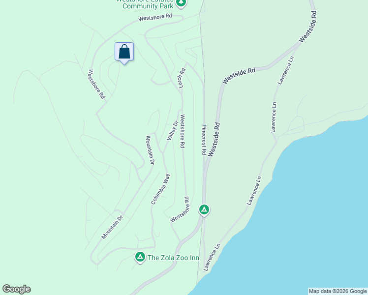 map of restaurants, bars, coffee shops, grocery stores, and more near 10507 Westshore Road in Vernon