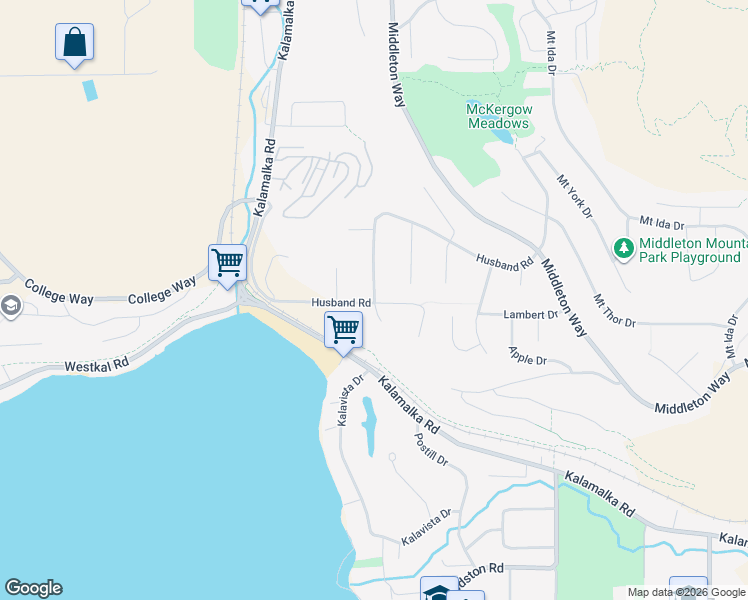 map of restaurants, bars, coffee shops, grocery stores, and more near 8902 Husband Road in North Okanagan