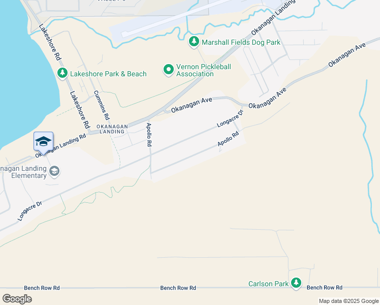 map of restaurants, bars, coffee shops, grocery stores, and more near 6659 Apollo Road in Vernon