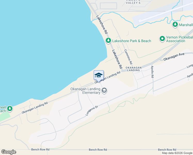 map of restaurants, bars, coffee shops, grocery stores, and more near 7343 Okanagan Landing Road in Vernon