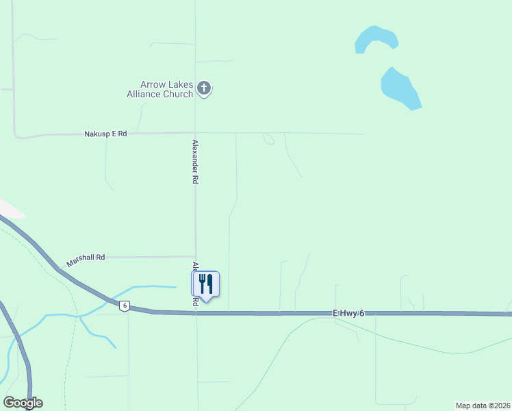 map of restaurants, bars, coffee shops, grocery stores, and more near 233 Cotswold Road in Nakusp