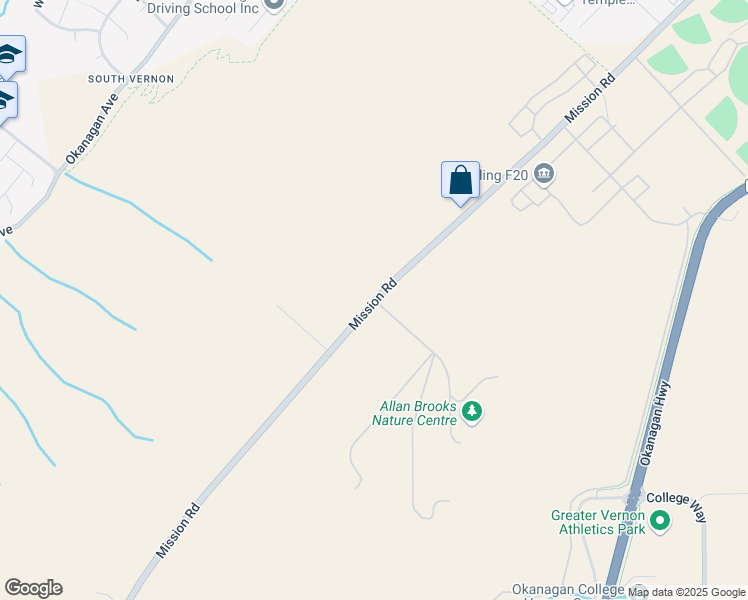 map of restaurants, bars, coffee shops, grocery stores, and more near Mission Road in Vernon